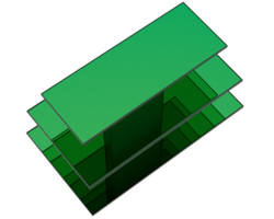 rektangulär visa tabell isolerat på bakgrund. 3d tolkning - illustration png