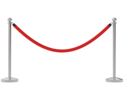 rojo terciopelo cuerda aislado en antecedentes. 3d representación - ilustración png
