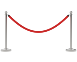 rojo terciopelo cuerda aislado en antecedentes. 3d representación - ilustración png