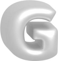 G metallic inflate balloon style alphabet png