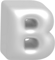 b métallique gonfler ballon style alphabet png