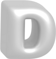 D metallic inflate balloon style alphabet png