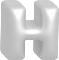 h métallique gonfler ballon style alphabet png