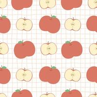 Seamless pattern with apple fruit vector