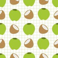 Seamless pattern with coconut fruit vector