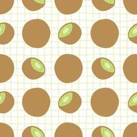 Seamless pattern with kiwi fruit vector