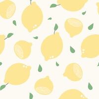 Seamless pattern with lemon fruit vector