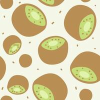 Seamless pattern with kiwi fruit vector