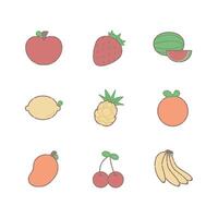 linda Fruta icono vector