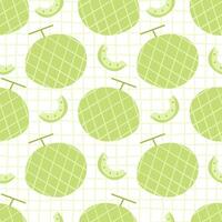 Seamless pattern with melon fruit vector