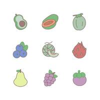 linda Fruta icono vector