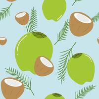 Seamless pattern with coconut fruit vector