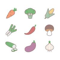 Cute cartoon vegetable icon vector