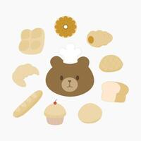 Bread bakery shop bear clipart vector