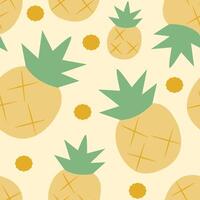 Seamless pattern with pineapple fruit vector