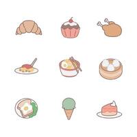 Cute food icon vector