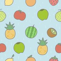 Seamless pattern with colorful fruit vector