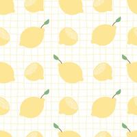 Seamless pattern with lemon fruit vector