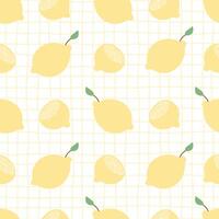 Seamless pattern with lemon fruit vector