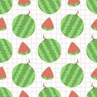 Seamless pattern with watermelon fruit vector