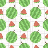 Seamless pattern with watermelon fruit vector