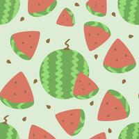 Seamless pattern with watermelon fruit vector