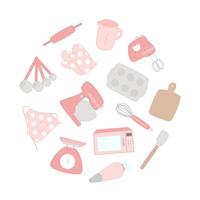 Pink baking doodle vector