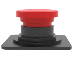 rood knop geïsoleerd Aan achtergrond. 3d renderen - illustratie png