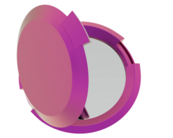 Round compact mirror isolated on background. 3d rendering - illustration png