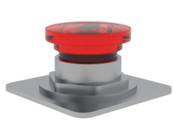 Red button isolated on background. 3d rendering - illustration png