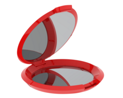 Round compact mirror isolated on background. 3d rendering - illustration png