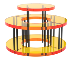 Round display table isolated on background. 3d rendering - illustration png