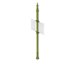 Pole double banner isolated on background. 3d rendering - illustration png