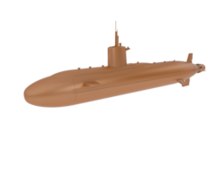 Submarine isolated on background. 3d rendering - illustration png