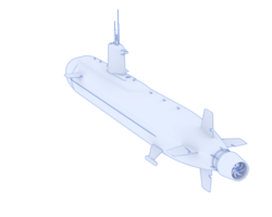 Submarine isolated on background. 3d rendering - illustration png