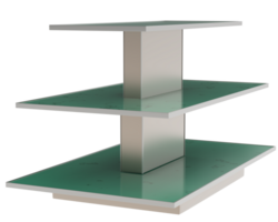 Rectangular display table isolated on background. 3d rendering - illustration png