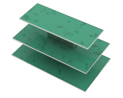 Rectangular display table isolated on background. 3d rendering - illustration png