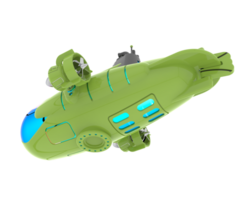 submarino isolado em fundo. 3d Renderização - ilustração png