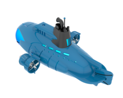 Submarine isolated on background. 3d rendering - illustration png