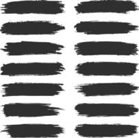 A set of abstract black brush strokes vector
