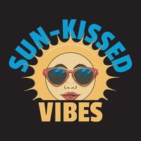 Summer vibes t shirt design elements vector