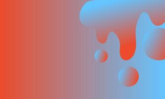 abstract background with flowing drops of blue and orange colors vector