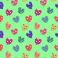 Seamless pattern of colored spotted hearts. illustration vector