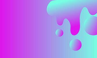 abstract holographic background with flowing drops in pink and blue colors vector