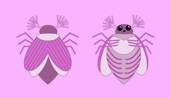 Pink may bug, chafer, pink beetle. illustration vector