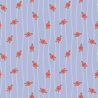 Seamless pattern with flowers on a blue background. illustration vector