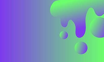 abstract holographic background with flowing drops of green and blue colors vector