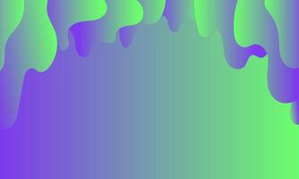 abstract holographic background with flowing drops of green and blue colors vector