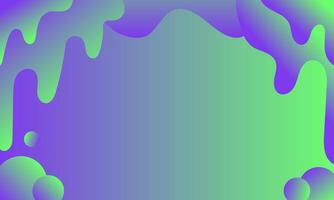 abstract holographic background with flowing drops of green and blue colors vector