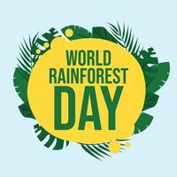 World Rainforest Day design template. rainforest leaf design. flat design. eps 10. vector